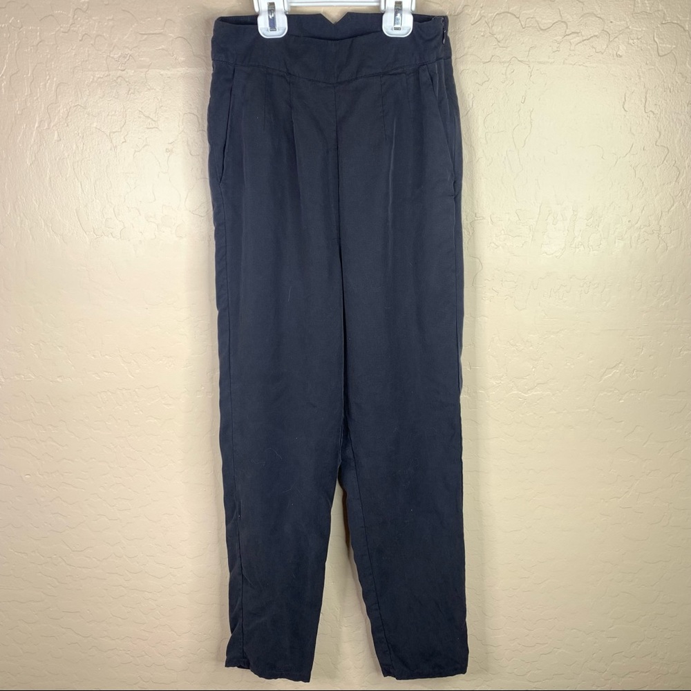 Free People Black Ultra High-Rise Tapered TENCEL Pants